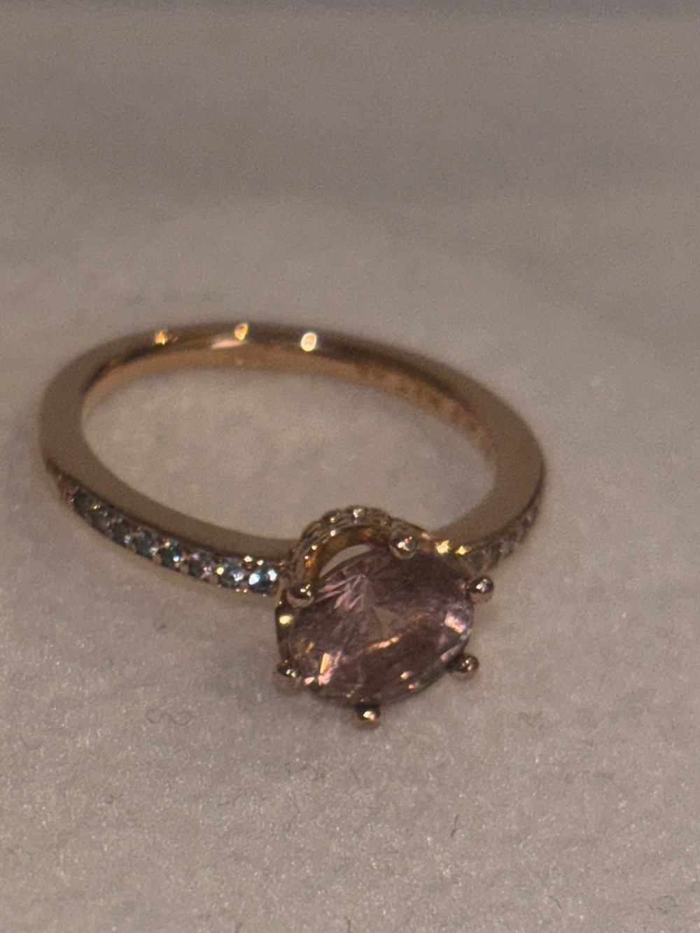 Pandora Rose Gold Ring with Pink and Clear Stones